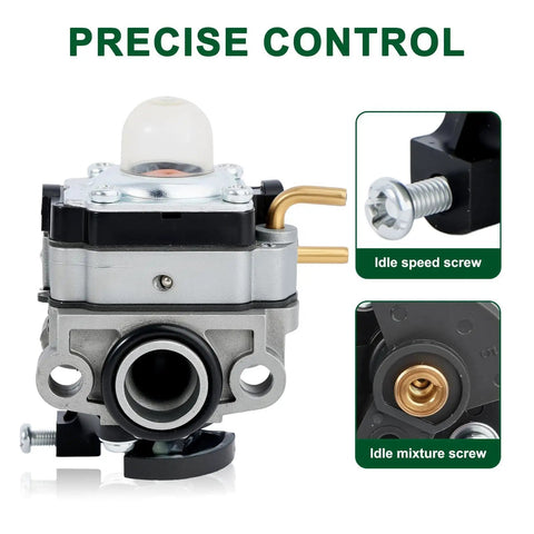 Carburetor Kit For Ryobi 25cc Gas String Trimmer RY251PH RY252CS RY253SS RY254BC with idle speed and mixture screws