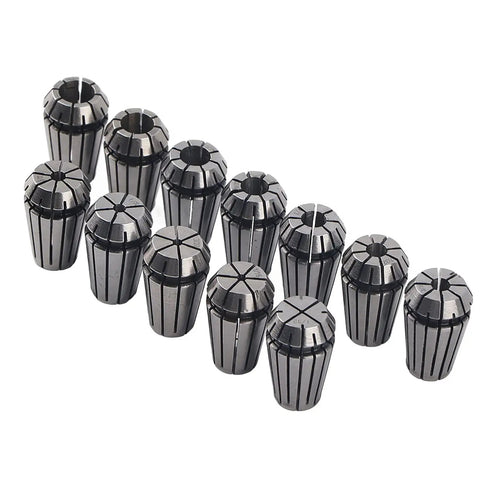 Collet Chuck Kit For CNC Routers And Milling Machines, 12-Piece ER16 High Speed Steel Collets Set For Engraving, Routing, And Precision Milling