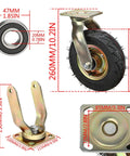Heavy Duty Caster Wheels Set Of 4 Roll Like Butter With Dual Thrust Bearings Solid As A Rock Rubber Tires 200MM/8in size.