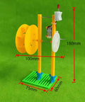 Hands-On Hand Crank Water Turbine Generator For Physics Class And DIY Hydroelectric Kit, 180mm tall with 100mm wheel