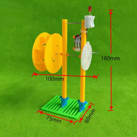 Hands-On Hand Crank Water Turbine Generator For Physics Class And DIY Hydroelectric Kit, 180mm tall with 100mm wheel