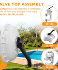 Top Valve Assembly For 2 Inch HiFlow Multiport Diverter Pool Filter Plug And Play Valve Kit displayed near a pool