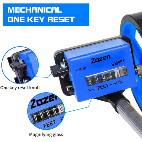 Compact 6 Inch Measuring Wheel For Quick Distance Check In Feet On The Job Telescopic Mechanical Wheel One Key Reset Close-Up View