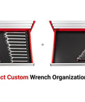 46-Piece Combination Wrench Set With Pro Grade Modular Organizers Inch And Millimeter Wrenches For Tight Spaces in drawer