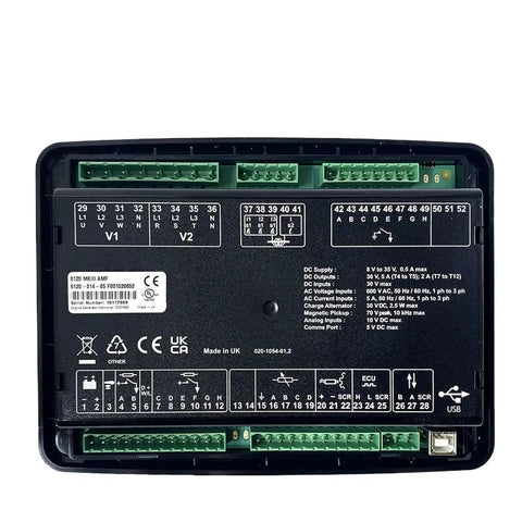 Back view of MKIII AMF Auto Stop Genny Controller Panel For Genset Spare Parts Phase Angle Controller Module Easy Install Reliable Backup Power Management Solutions