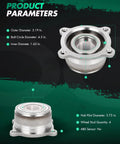 Two Piece Rear Wheel Hub Bearing Kit For Nissan Frontier Xterra Suzuki Equator 2005 To 2014 2.4L 2.5L 4.0L Right Side Replacement Durable High Grade Pro Grade, showing dimensions and features.