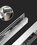 Undermount Drawer Slides 3 Fold Push To Open Soft Close Drawer Runners 24 Inch Heavy Duty Steel with caliper measurement detail