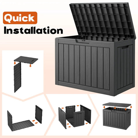 Kick Back In A Clutter Free Yard With This Legit Heavy Duty Resin Deck Box Featuring A Fully Waterproof Lockable Lid And Classic Wicker Texture For Zero Stress All Season Patio Storage Solutions