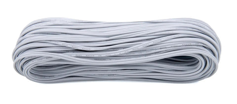 Universal 24/2 AWG 100 Feet Bell Wire, coiled, for garage doors and sensors, white 2 conductor cable for installations