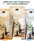 Semi Flush Mount Ceiling Light Fixture In Brushed Nickel With Globe Glass Shade, displayed in different color temperatures.