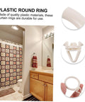 Bathroom with Plastic Roman Curtain Rings 48 Pack With Smooth Glide Hanging Hooks shown in use