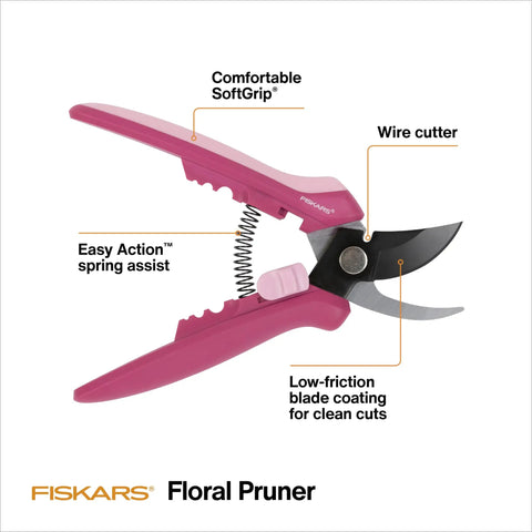 Floral Pruning Shears For Light Pruning And Deadheading Pink Rose Petal Color Dope Garden Gift For Women High Quality Plant Cutting Scissors Ergonomic Grip For Comfortable Use And Precise Cuts