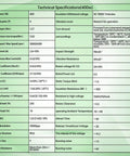 Technical specifications chart for Pro Grade 110V 400W Servo Motor Kit With Driver And CNC Controller, showcasing key features and ratings.