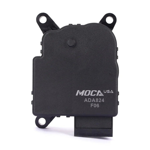 Top Notch HVAC Air Blend Door Actuator Fits Volkswagen And Audi Like Jetta Golf Atlas Tiguan Climate Control part, black plastic, front view.