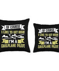 Glider Pilot Throw Pillow For Aviation Enthusiasts And Sailplane Lovers Soaring Flight Themed Cushion Gift For Home Or Office