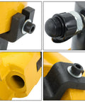 Close-up of 35 Ton Hydraulic Hole Punch Kit components, showing durable alloy construction and insulated handle for metal working.