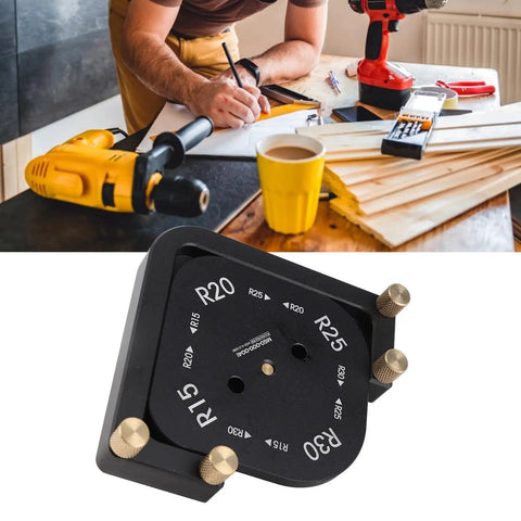 Heavy Duty Aluminum Alloy Router Templates And Corner Radius Jig With Quick Clamp Woodworking Edge Trimming Fixture for precise corner rounding.