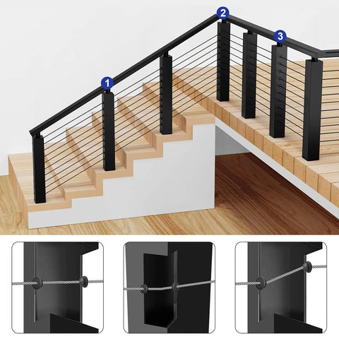 Heavy Duty Black Rubber Cable Railing Grommets For Metal Posts 60 Pack Protective Sleeves For One Eighth Inch Five Thirty Second