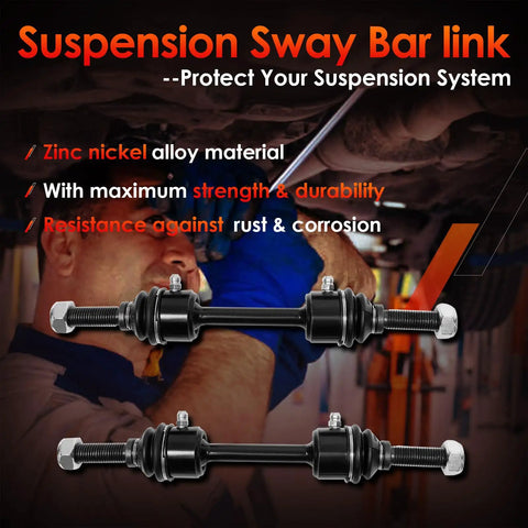 Ford F150 F250 F350 Front Sway Bar Links Set 2 Pack Replacement For Stabilizer Bar Beefs Up Ride Stops Clunking Noise Stops Leaning In Turns Even Tire Wear Fits 2009 To 2022 Models, zinc nickel alloy