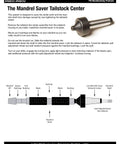 Diagram showing Live Tailstock Mandrel Saver For Pen Turning Pros No Spacer Bushings Needed Eliminates End Pressure And Vibration.