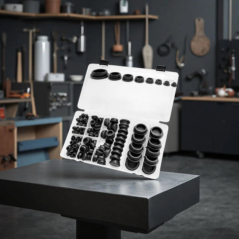 Get Your Hole Plugs Kit Ready! This Awesome Silicone Set Includes 125 Black Rubber Grommets Across 8 Sizes To Fit Any Round Hole From Smalls To Bigs. Perfect Stuff For Sealing Leaks And Protecting Surfaces Without A Scratch, Plus Comes With A Cool. black silicone grommet kit in assorted sizes, open case