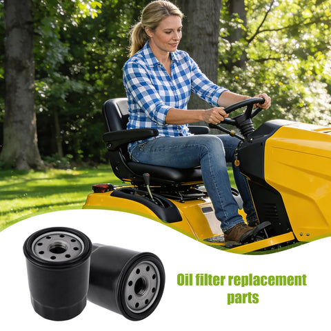 Two Pack Oil Filter Replacement For Transmission And Hydraulic Systems Fits A Wide Range Of Lawn Tractors And Outdoor Power Equipment Built Tough With Iron And Filter Paper Layers For Strong Filtration And Easy Install