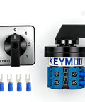 Heavy Duty 20A Rotary Changeover Switch 660V With 4 Positions 2 Poles 8 Terminals Universal Selector Switch With Blue Fork Terminals