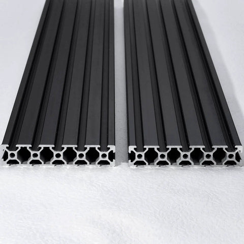 Heavy Duty T Slot Aluminum Extrusion 20 Series For DIY 3D Printer Parts And CNC Projects Black Anodized 1000mm Two Piece Pack