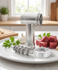 Electric Meat Grinder Attachment With Aluminum Alloy Replacement Tube Parts Sausage Filling Tool For Home Cooks Pro Grade Grinding Speed And Texture For Easy Everyday Meat Making, 3-piece set