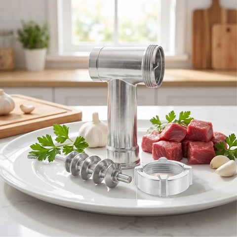 Electric Meat Grinder Attachment With Aluminum Alloy Replacement Tube Parts Sausage Filling Tool For Home Cooks Pro Grade Grinding Speed And Texture For Easy Everyday Meat Making, 3-piece set