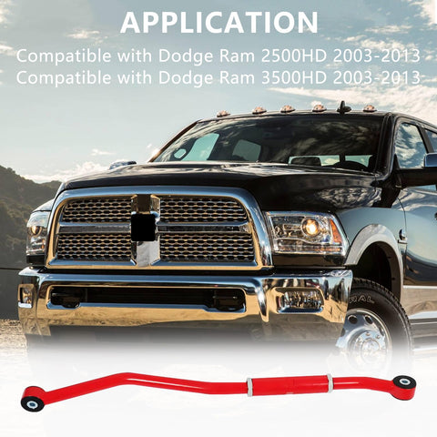 Beefy Adjustable Front Track Bar For Dodge Ram 2500HD 3500HD 2003 2013 Fits 2 To 6 Inch Lift Eyelet To Eyelet 1000 To 1100 Millimeters For On Road And Off Road Steering Upgrade red adjustable steel track bar for Ram 2500HD 3500HD