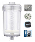 Transparent Washer Inline Water Filter With One Micron Carbon And PP Media for washing machines, anti-scale, 6.7 inch