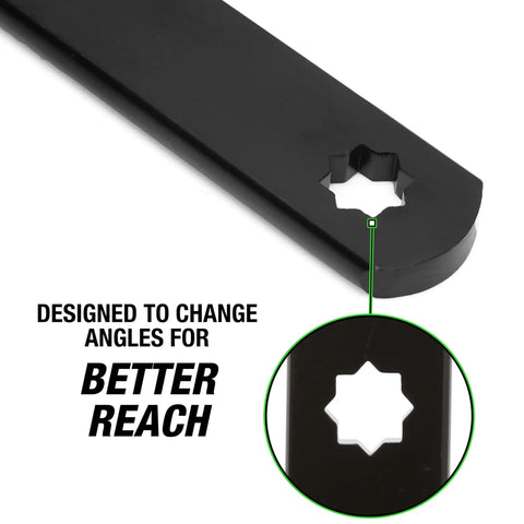 Close-up of Pro Grade Serpentine Belt Tool Set component designed for better reach, showcasing star-shaped socket end.