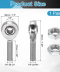 Knockout Quarter Inch Rod End Kit With Right And Left Hand Threads And Jam Nuts For Traction Bars And Steering Linkage Beefy Chrome Plated Steel For Garage Undercarriage Builds showing dimensions and features.