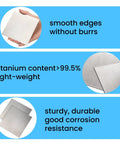 Four Pack Titanium Plate Sheets For DIY Projects, 4 inch by 4 inch, 0.04 inch thick, 1mm TA1 titanium alloy, smooth and durable.