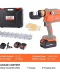 Slick Electric Hydraulic Crimping Tool Featuring Brushless Motor, 12 Ton Battery Lug Wire Crimper With Nine Dies For Copper Terminals From 12awg To 2awg, No Sweat Job Site Heavy Lifter with accessories and case.