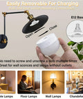 Rechargeable Light Bulb With Remote Timer And 15 Color Options Battery Operated Magnetic Puck LED Bulb For Wall Sconce Dimmer