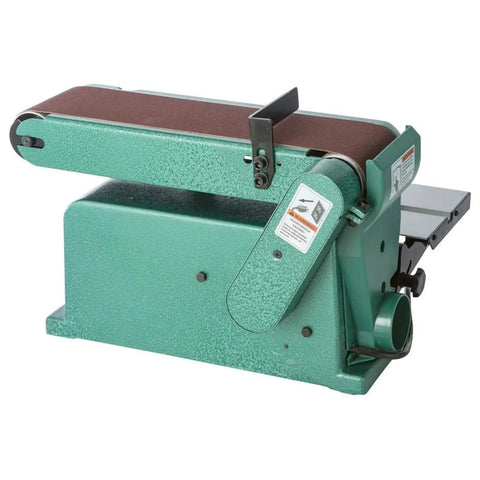 Knocks Rough Stock Flat Heavy Duty Electric Handheld Planer And Multifunctional Belt Sander With Rock Solid Cast Iron Base side view