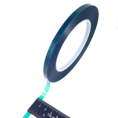 5 Roll High Temp Masking Tape Kit For Powder Coating Painting Hydrodip Sublimation Green Polyester Tape and ruler measurement