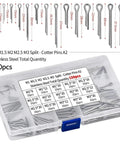 Split Cotter Pins Stainless Steel Grade 304 Assortment Pack With Hard Case Box 150 300 560 680 Pieces For Auto Repair Machinery And DIY Projects Quick Secure Fixation And Easy Install; 150pcs kit