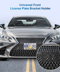 Car with Front License Plate Bracket Holder With Two Drill Mount Holes Universal Bumper Car Tag Frame Mounting Kit For 12x6 Plates