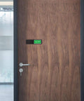 Easy Read Vacant Occupied Door Sign For Home Office Bathroom Restroom Hotel Hospital No Fuss Privacy Indicator With Magnetic Slider shown on a wooden door