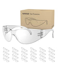 Clear Safety Glasses For Work And Lab Unisex 24 Pack Bulk Protective Eyewear ANSI Z87.1 Polycarbonate Impact Resistant
