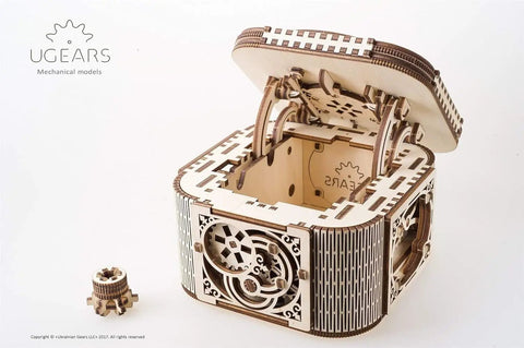 Mind Bending Mechanical Treasure Box Puzzle Kit For Adults A 3D Wooden Safe Box With Hidden Mechanism Jewelry Box Intricate Victorian Style Wood Model Kit For Curious Minds, open carved wood treasure box