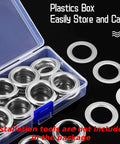 Clear box with 25 Sets 1 Inch Grommets And Eyelets Kit With Washers Self Backing for Leather Tarp Clothes Canvas Curtain