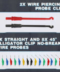 110 Piece Automotive Test Lead Kit With Back Probes, Piercing Clips, Alligator Clips, LED Probes, 72 Terminal Adapters, for cars, trucks, EVs