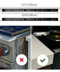 Stove Gap Cover 2 Pack Aluminum Kitchen Gap Filler For Cooktop Edges Black Easy To Install showing before and after installation