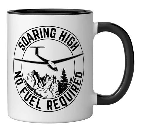 Glider Pilot Ceramic Mug For Sailplane Lovers Aces Everyday Coffee Breaks With Aviation Vibe Black And White Ceramic Coffee Cup