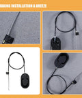Three Piece Aluminum Recliner Cable Pull Handles in Black Oval Shape for Easy Angle Adjustments and Cozy Rest with Hardware