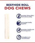 Thick American Beefhide Dog Chew Rolls 8-9 Inch Natural Flavor Long Lasting Rawhide Treats For Aggressive Chewers product benefits.